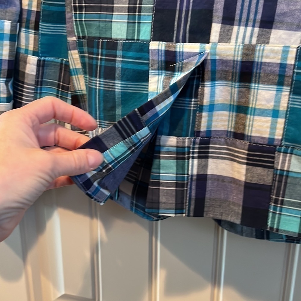 Talbots Blue Cotton Patchwork Plaid Academic Prep… - image 7